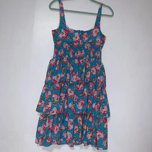 Betsy Johnson ruched back floral sundress size 12, floral chic summer dress - Picture 2 of 10